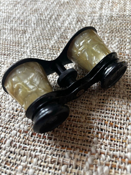 Vintage Faux Mother of Pearl. Binoculars Opera Glasses made in Japan