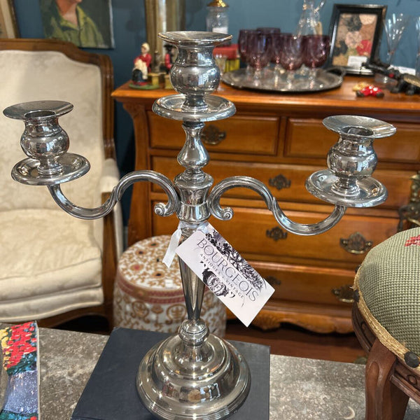 VINTAGE 3 ARM CANDELABRA SILVER PLATED