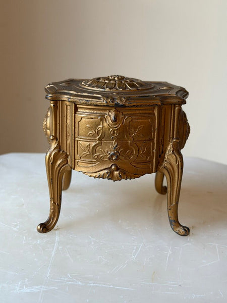 2331 Antique French Gilded Casket Shaped like Dresser