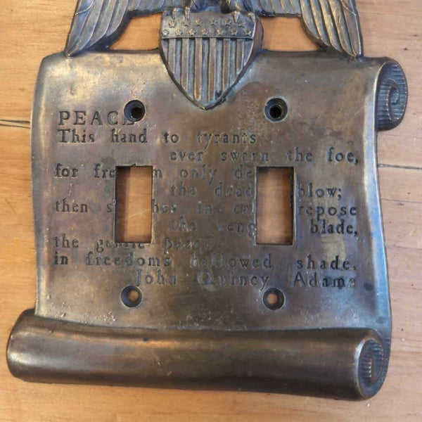 Vintage Brass Wall Switch Plate with Eagle 7x6