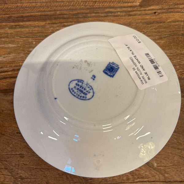 BLUE AND WHITE PLATE 6"