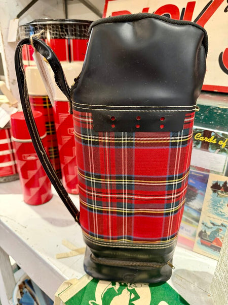 JFV ~ Vintage scotch, Plaid, golf bag, liquor bottles