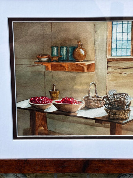 Jamestown Morning Water Color Original Art Work By: S. Sander 16x13 Framed