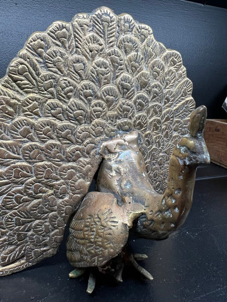 Vintage Brass Peacock