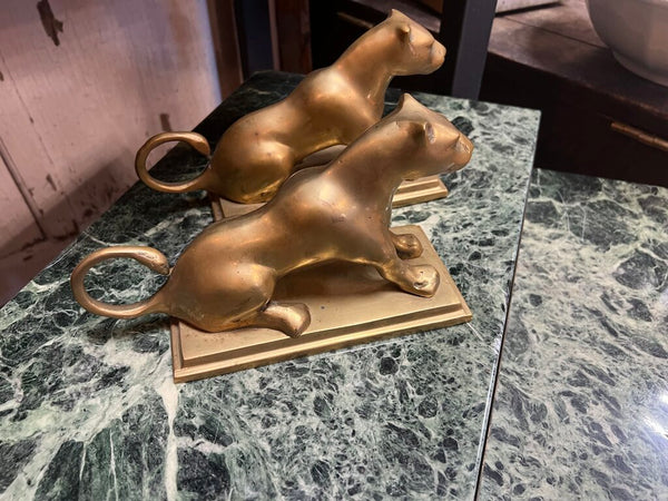 Vintage Brass Lioness~ 3.75" w x 9.5" l x 5.5" t