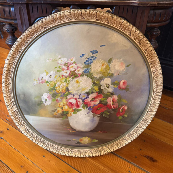 VINTAGE ROUND ART 27"