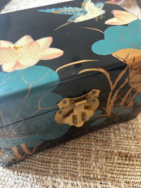 Vintage Handpainted Box w/ Brass Latch