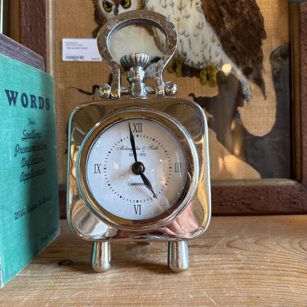 Mclaughlin and sons Cambridge silver toned desk clock