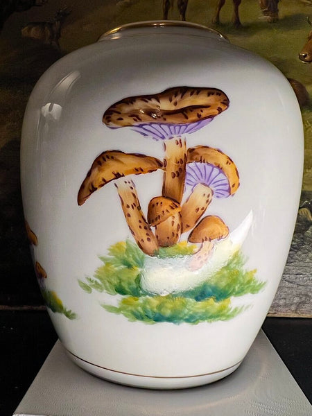 Vintage Hand Painted Mushroom Urn