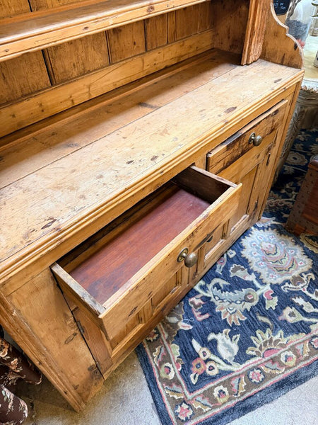 VINTAGE PINE WELSH HUTCH 50"W 18" DEEP 82" TALL IN STORE PICK UP ONLY