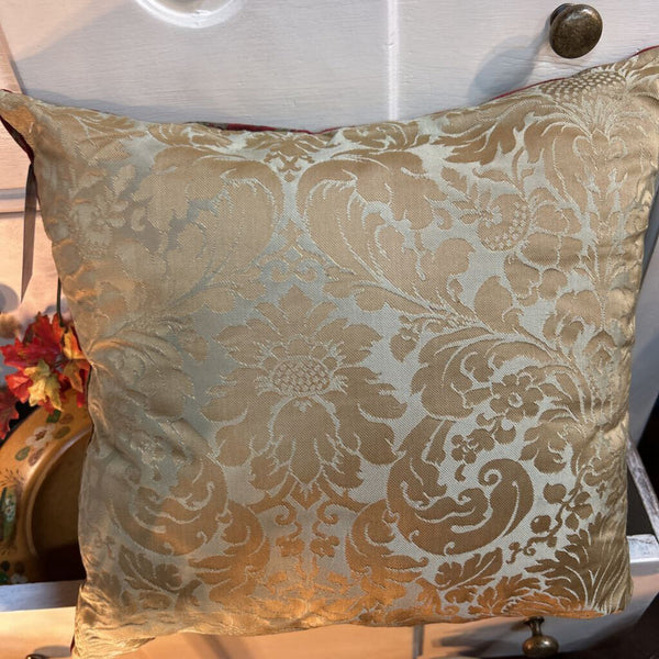 Vintage handmade velvet pheasant pillow