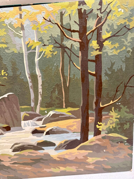 JFV ~ Vintage Creek Scene paint by number 16" by 12"