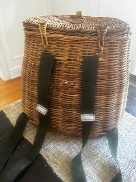 Vintage Wicker Fishing Basket
