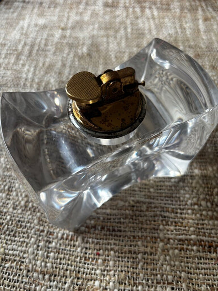 MCM Astrolite Ritts Clear Lucite Large Table Lighter 1960's