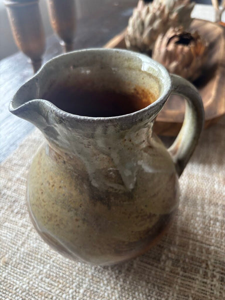 Vintage Glazed Stoneware Pitcher
