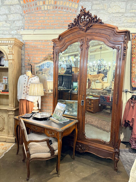 1800'S FRENCH MIRRORED ARMOIRE 104"H 52.2"W 19"D IN STORE PICK UP ONLY