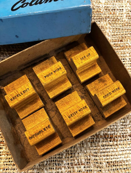 Vintage Set of Columbia Teacher Stamps