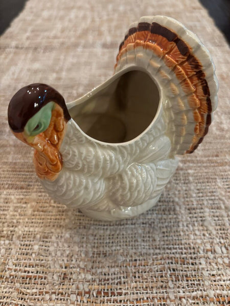 Vintage Turkey Planter White