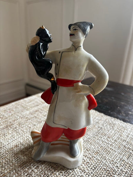 Rare porcelain figurine "Vakula with the Devil", USSR