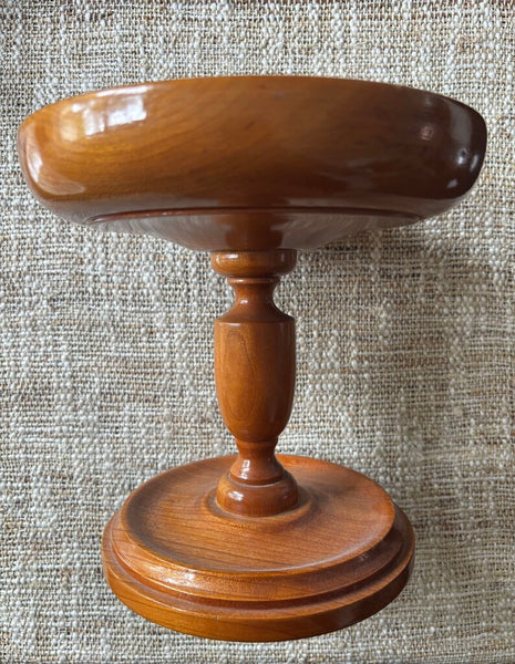 Vintage Wooden Pedestal Bowl