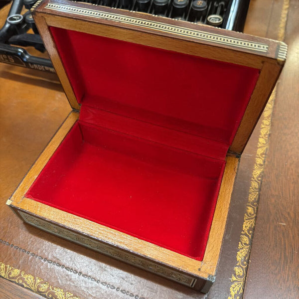 Mother of Pearl Inlaid Wood Box, 6"X4"X2"