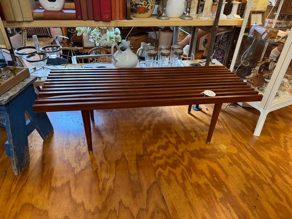 Mcm slat bench as found 18" deep x 48" long x 15" tall (in store pick up only)