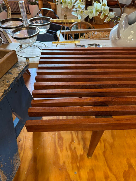 Mcm slat bench as found 18" deep x 48" long x 15" tall (in store pick up only)