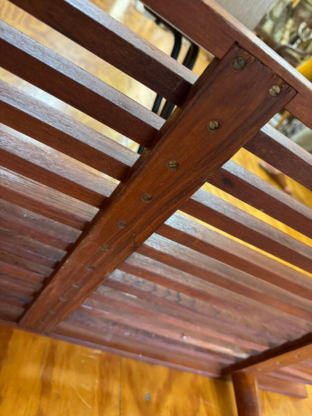 Mcm slat bench as found 18" deep x 48" long x 15" tall (in store pick up only)