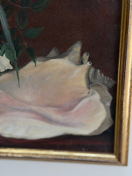 1641 19th C. Oil on Canvas Floral Still Life w/ Books