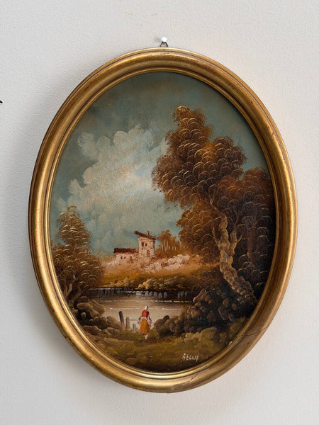 1631 Italian Oval Landscape
