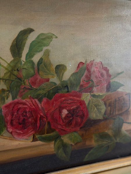1787 Roses Still Life Oil on Board