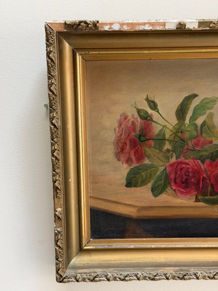 1787 Roses Still Life Oil on Board