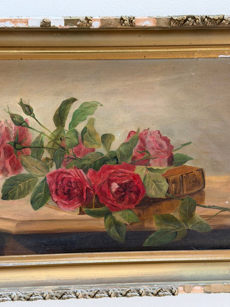 1787 Roses Still Life Oil on Board