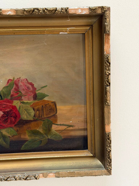 1787 Roses Still Life Oil on Board