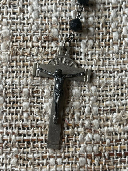 Vintage Rosary Black & Lavender