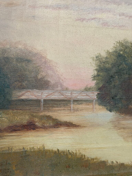 1887 Antique Landscape Oil on Canvas