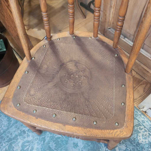 Antique Windsor Chair with Leather Seat. IN STORE PICKUP