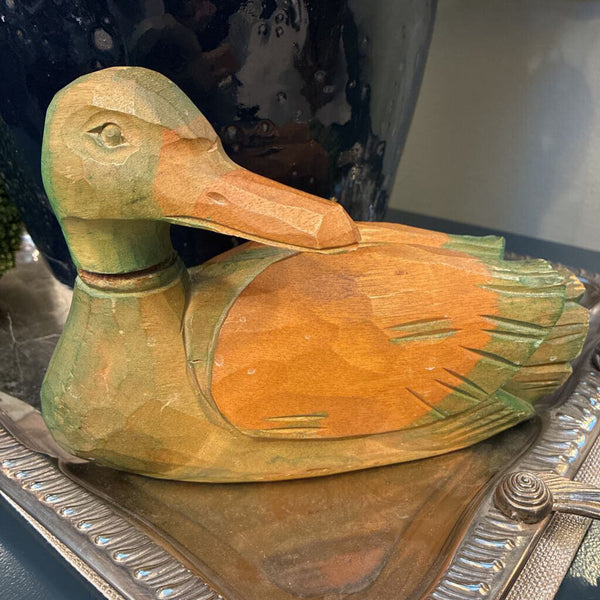 Vintage Hand Carved Wood Duck Decoy