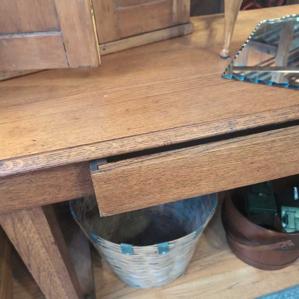 Vintage Oak Library Desk with Drawer 45x25xl27 H STORE PICK UP