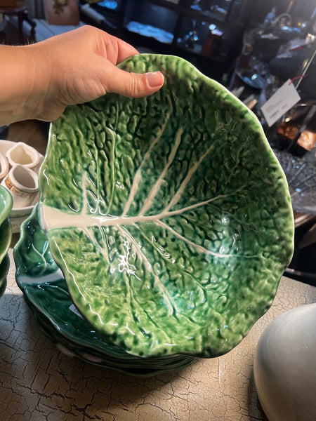 Cabbage Ware Footed Serving Bowl
