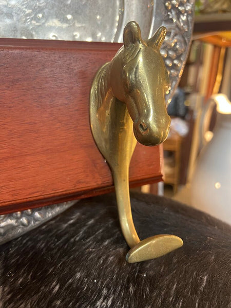 Vintage Triple Brass Horse Hook