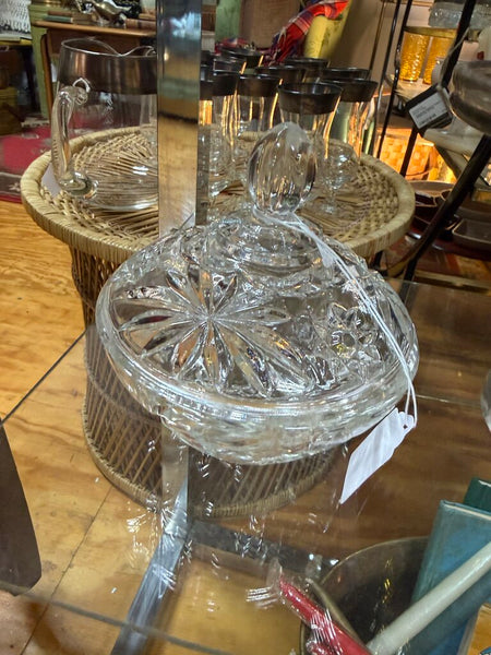 Glass Lidded Candy Dish 5.5" W2348