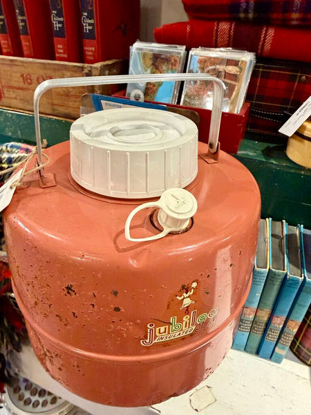 JFV ~ Vintage Repurpose jack-o'-lantern insulated jug with Halloween decal