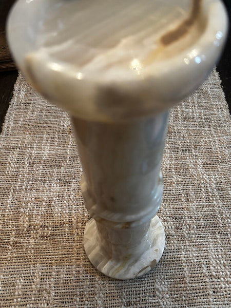 Vintage Onyx Votive Candle Stand 12H