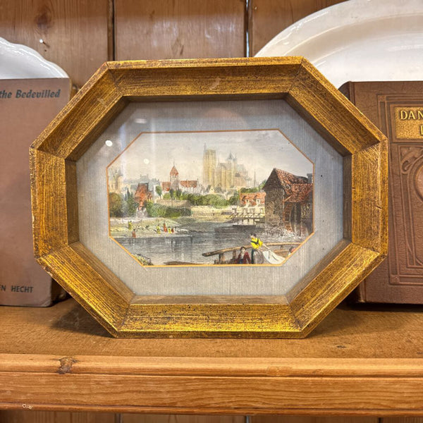 Octagonal frame vintage print (each)