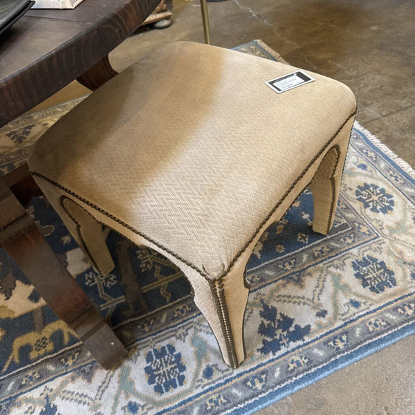 PAIR SUEDE BRASS NAILHEAD OTTMANS 20T 21X21 IN STOR EPICK UP ONLY