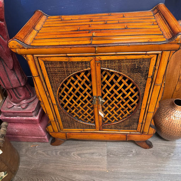 Vintage Bamboo Cabinet, 27"X24"X12.5" (in-store pick up only)