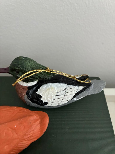 Vintage Set of Five Duck Ornaments 3.5"w