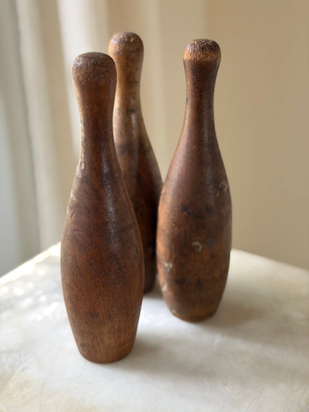 0215 set of 3 primitive bowling mini bowling pins