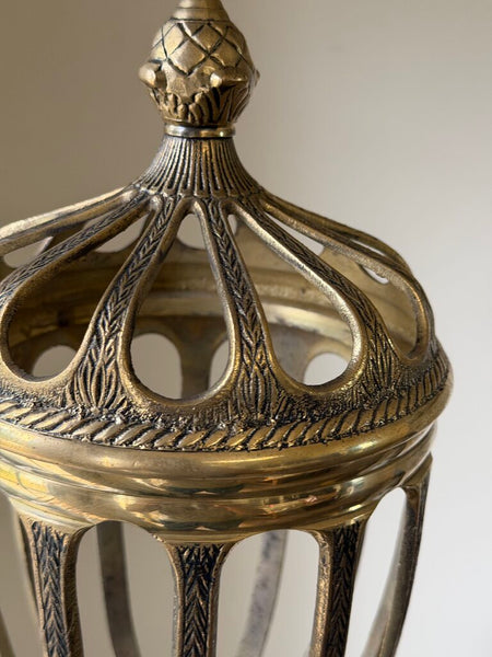 Caged Lidded Metal Urn